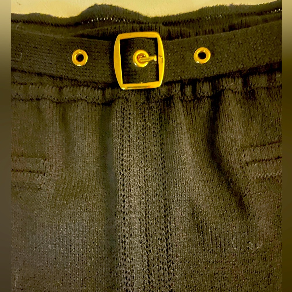 St. John repurposed Love black stretch knit midi skirt M/L - Picture 4 of 8